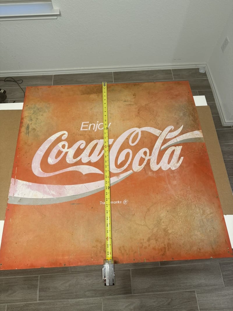 Vintage Coca Cola Large Metal Sign 35” X 35” (90cm) Coke Sign